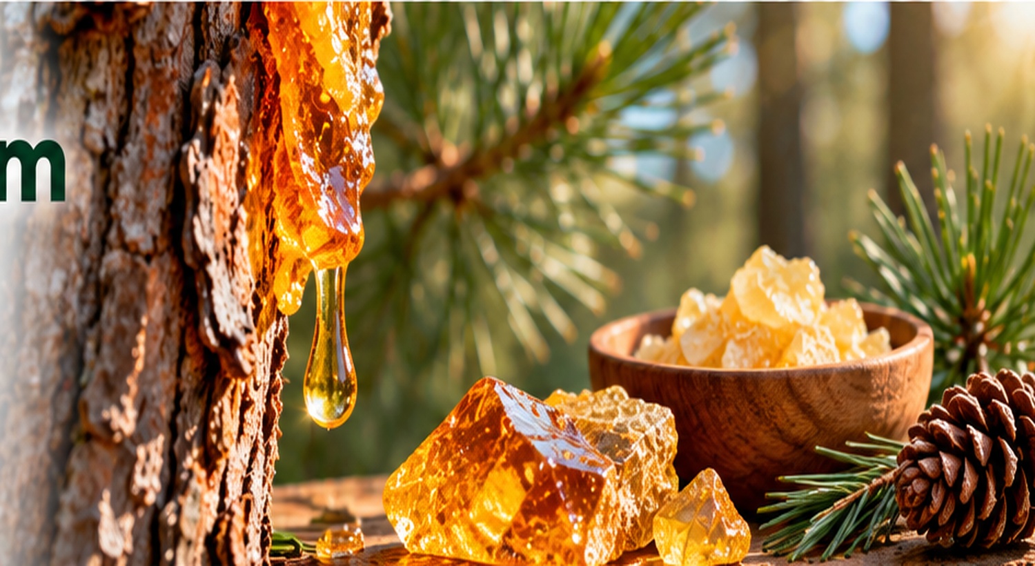 Pine resin and rosin material